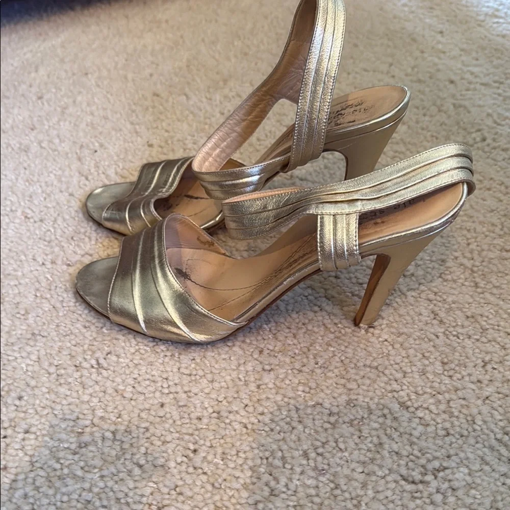 Kate Spade Gold Heels with Ankle Strap